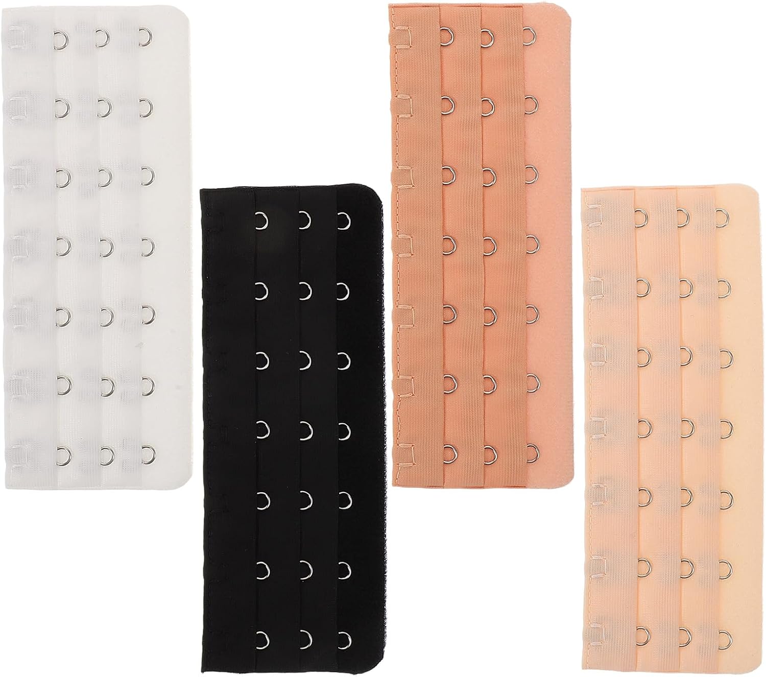 Homoyoyo Bra Extenders 7 Hooks 4 Pack Elastic Extension Straps for Women Bra Band Extender Kit for Plus Size Adjustable Lingerie Accessories for Comfortable Everyday Wear