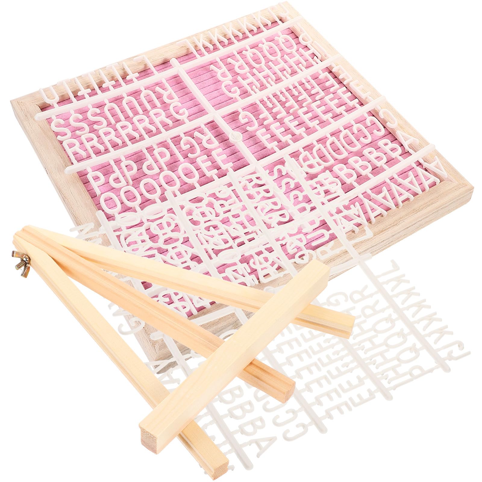 Tableau à Lettres en Feutre avec Cadre en Bois, Lettres Personnalisables et Double Face, Support Chevalet en Bois, pour Mariage et Shower