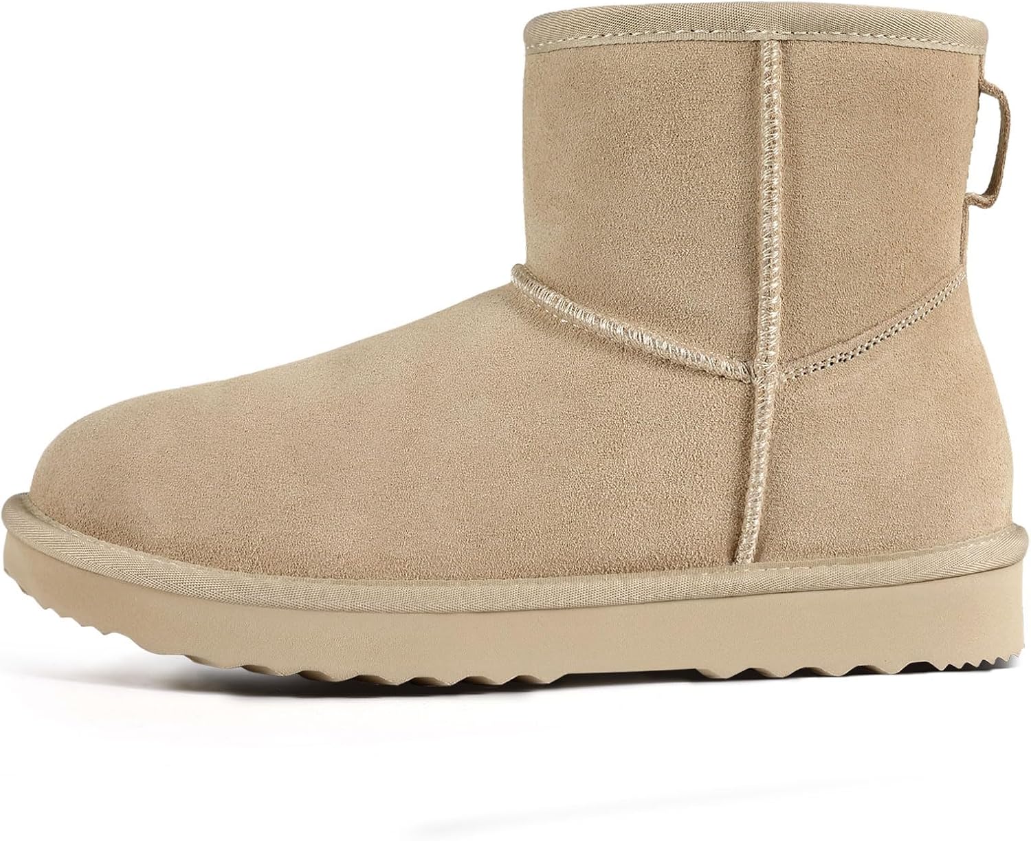 KIDMI Women's Classic Genuine Suede Mini Boots Fuzzy Snow Booties with Fur Lined