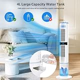 Climatiseur Mobile Silencieux Portable Rafraîchisseur d'air 360° Oscillation, Sortie d'air Double, 24H Minuteries, 65W, 4 Modes et 3 Vitesses avec Télécommande pour Chambre, Bureau, Cuisine - 6