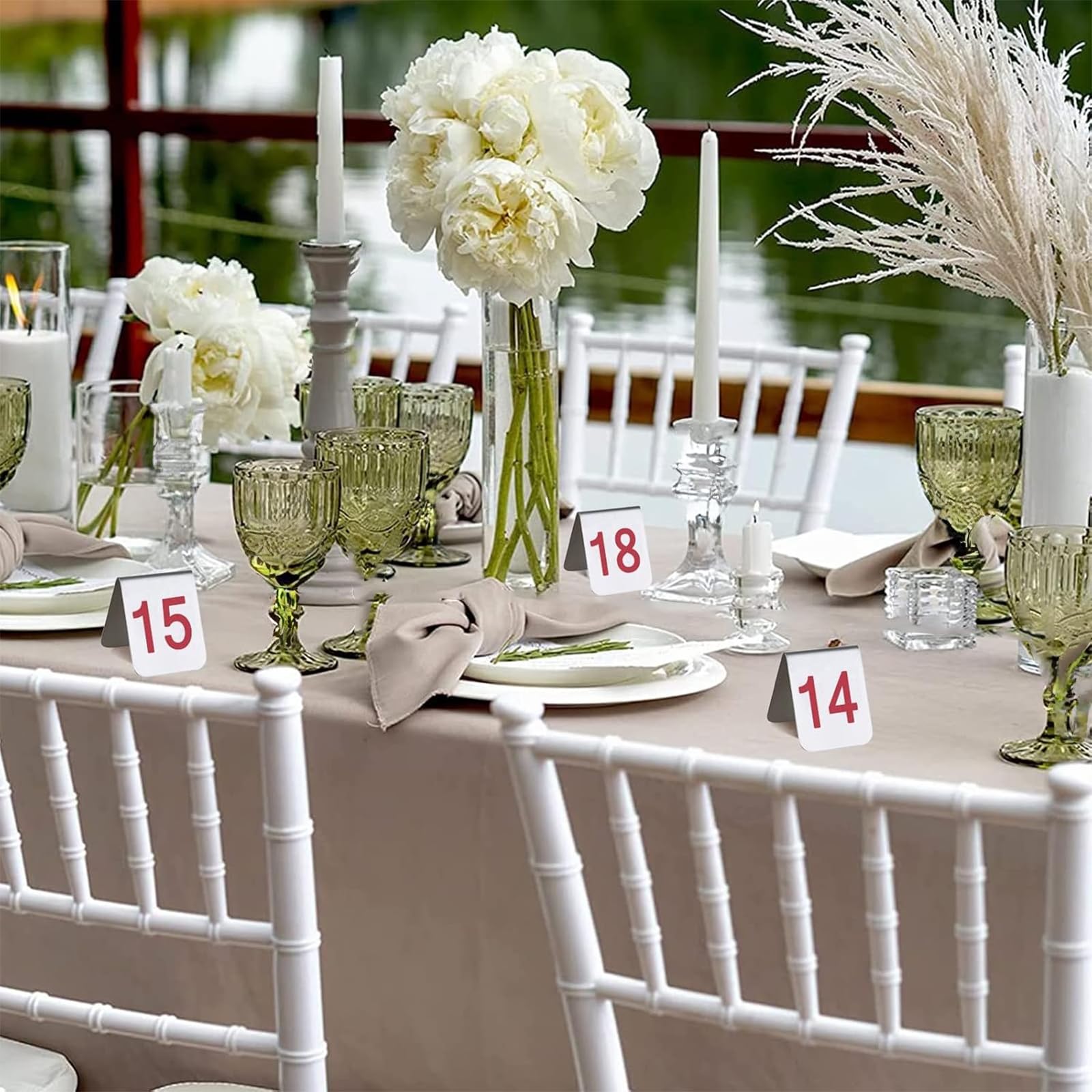 Doppelseitig Nummeriertes Edelstahl Tischschild 1-25/50/100 Sitzplan Tischkarten Restaurant Hochzeits Sitzkarte Für Veranstaltungen,Bankette,Gastronomie,Hochzeitsbankett Tischdeko ,Silber,1~100