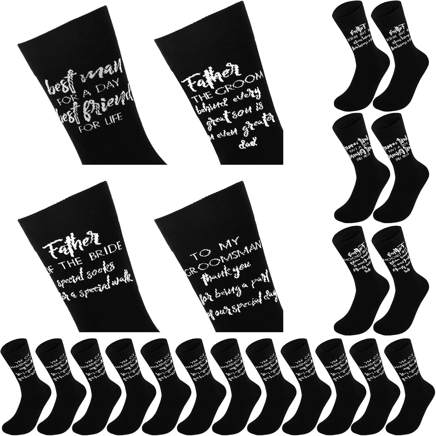 Coume 9 Pack Groomsmen Weeding Socks Set Gifts for Men