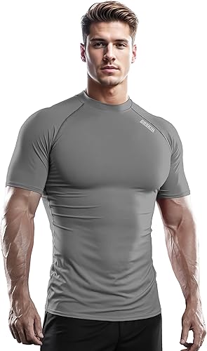 Miniatura 7 de DRSKIN Paquete de 3, 2 o 1 camisa de compresión para hombre, manga corta, camiseta deportiva de capa base, atlética, correr, entrenamiento activo