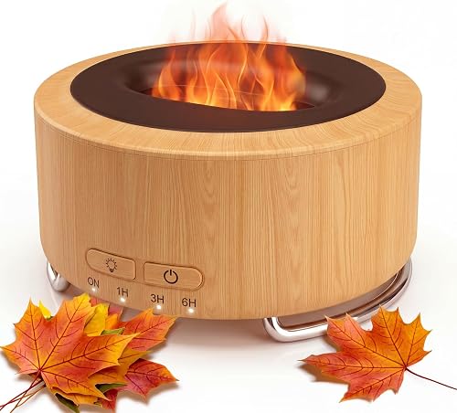 48% off promo code for Essential Oil Diffuser for Home: 500ml Fireplace Flame Light on Amazon
