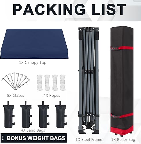 Miniatura 7 de COOSHADE Tienda de campaña duradera y fácil de desplegar de 12 x 12 pies (azul oscuro)