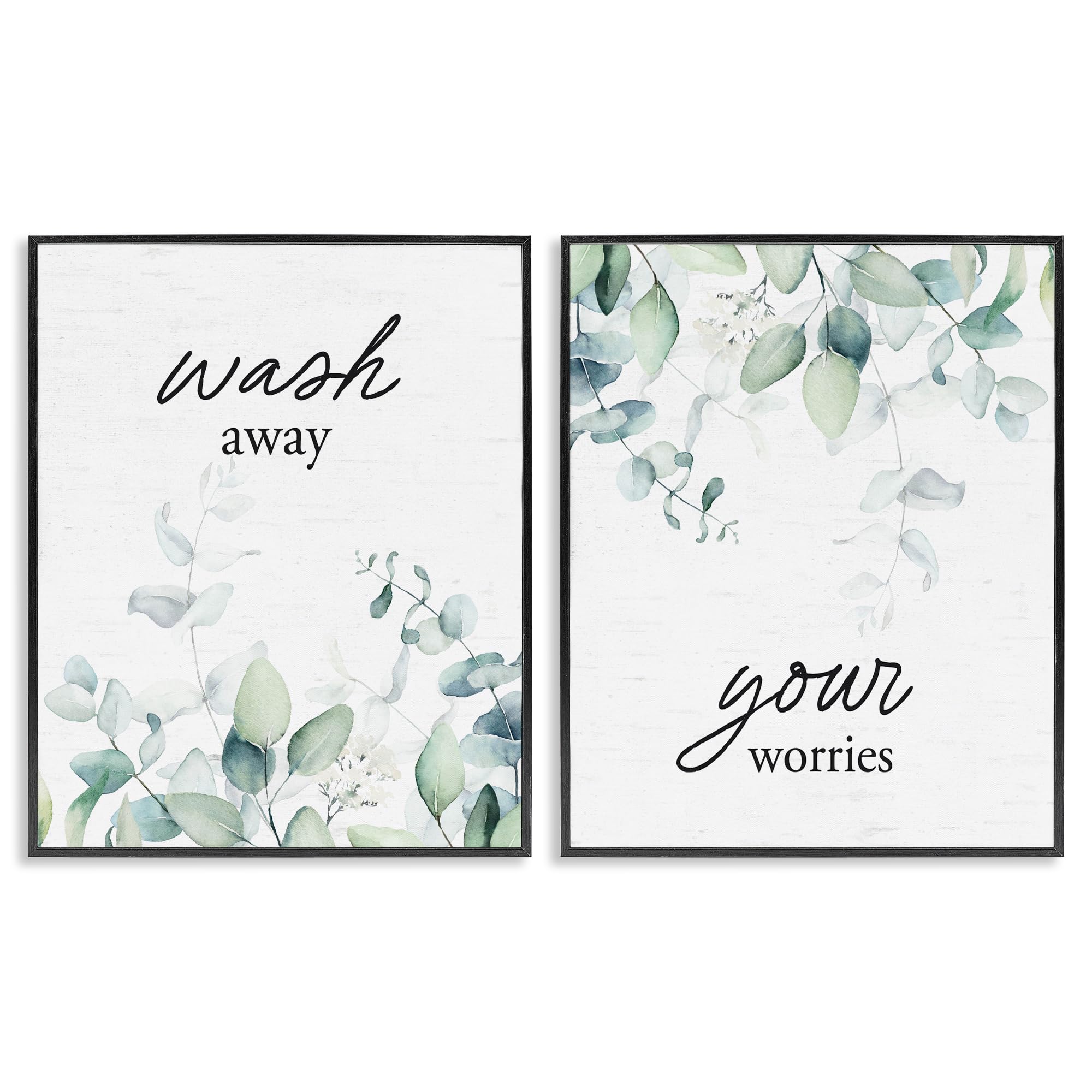 Giclées encadrées Wash Away Your Worries Stupell d'art avec finition cadre noir haut de gamme