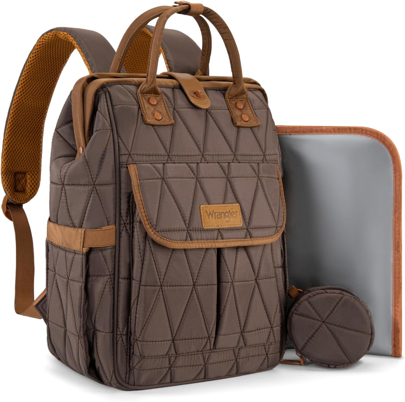 Montana West Wrangler Diaper Bag Backpack Baby Essentials Bag Quilted Travel Backpacks with Insulated Pockets, Portable Changing Pad, Stroller Straps, Pacifier Case