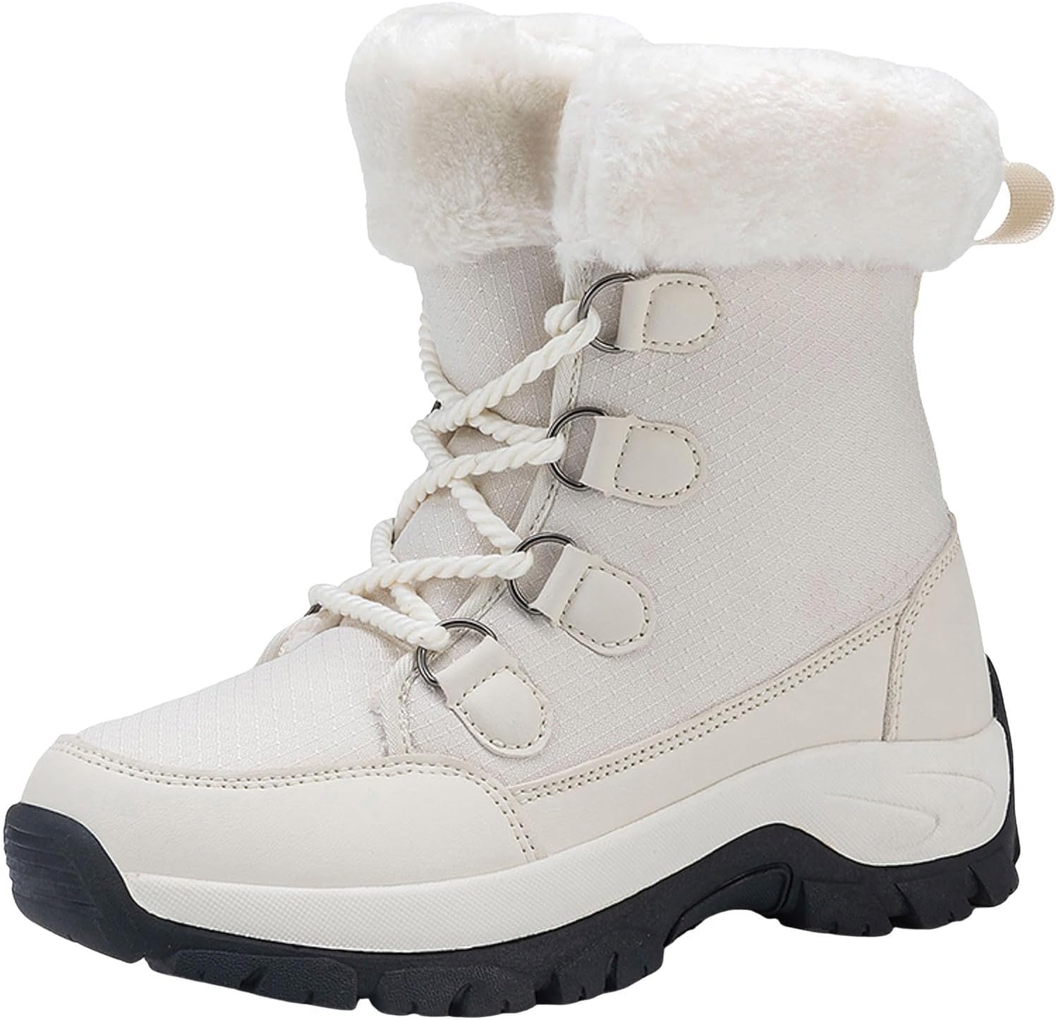 Hiking Snow Boots Womens Ankle Waterproof Non Slip Fur Lined Outdoor Walking Comfortable Booties Winter Fashion Casual Shoes