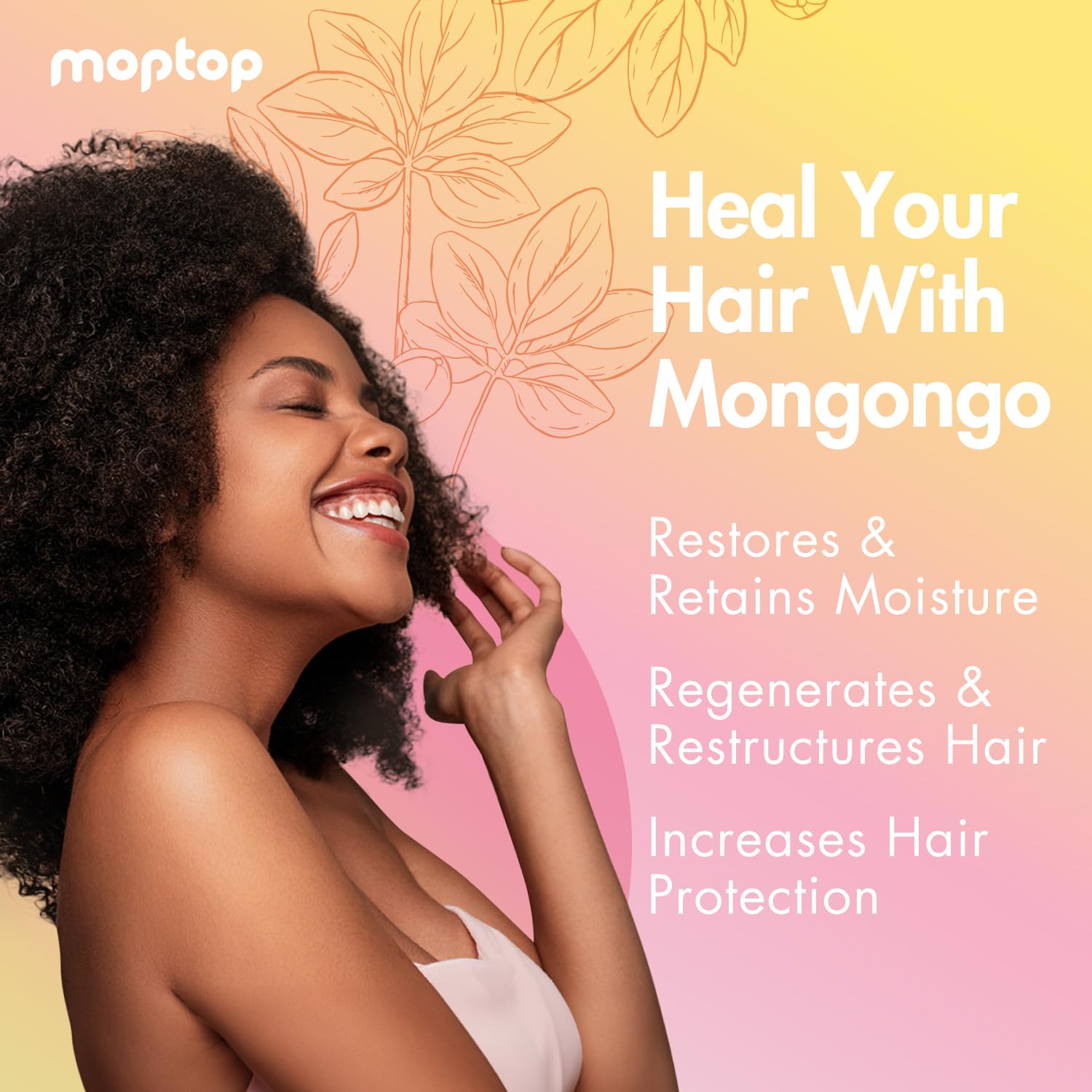 MopTop Mongongo Oil – Curly Hair Oil to Eliminate Flakes & Crunch, Moisturize & Nourish Dry Hair, Soothe the Scalp, Sulfate & Paraben Free Hair Care (Kumquat Essence, 4oz)
