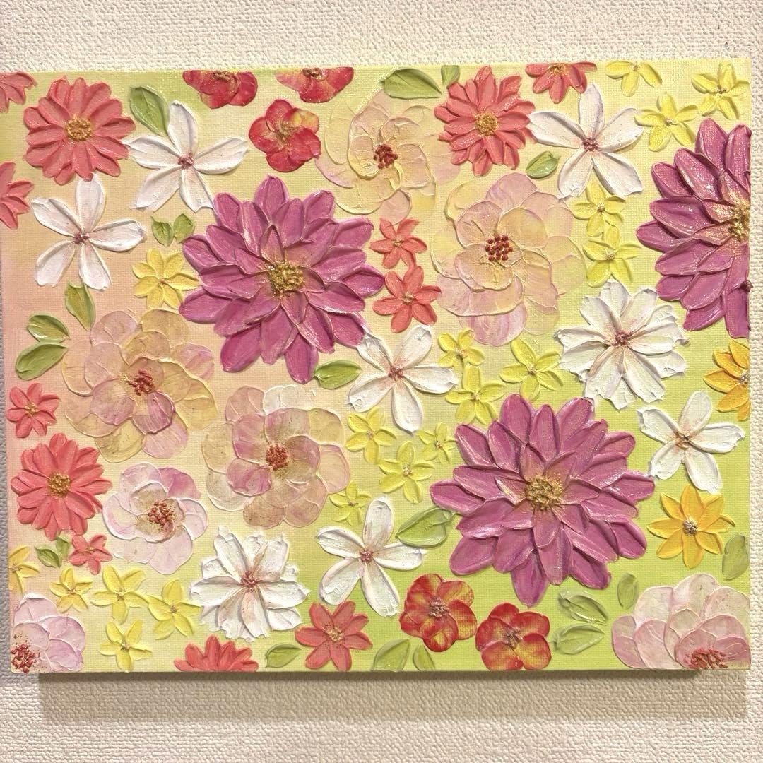 Amazon.co.jp: テクスチャーアート アクリル画 現代アート 花の