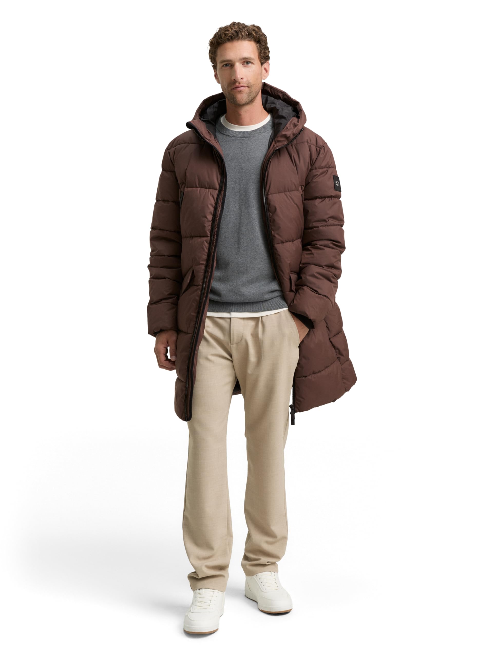 TOM TAILOR Męskie 1047209 Parka, 38833-Bag Brown, XL, 38833 - Bag Brown, XL