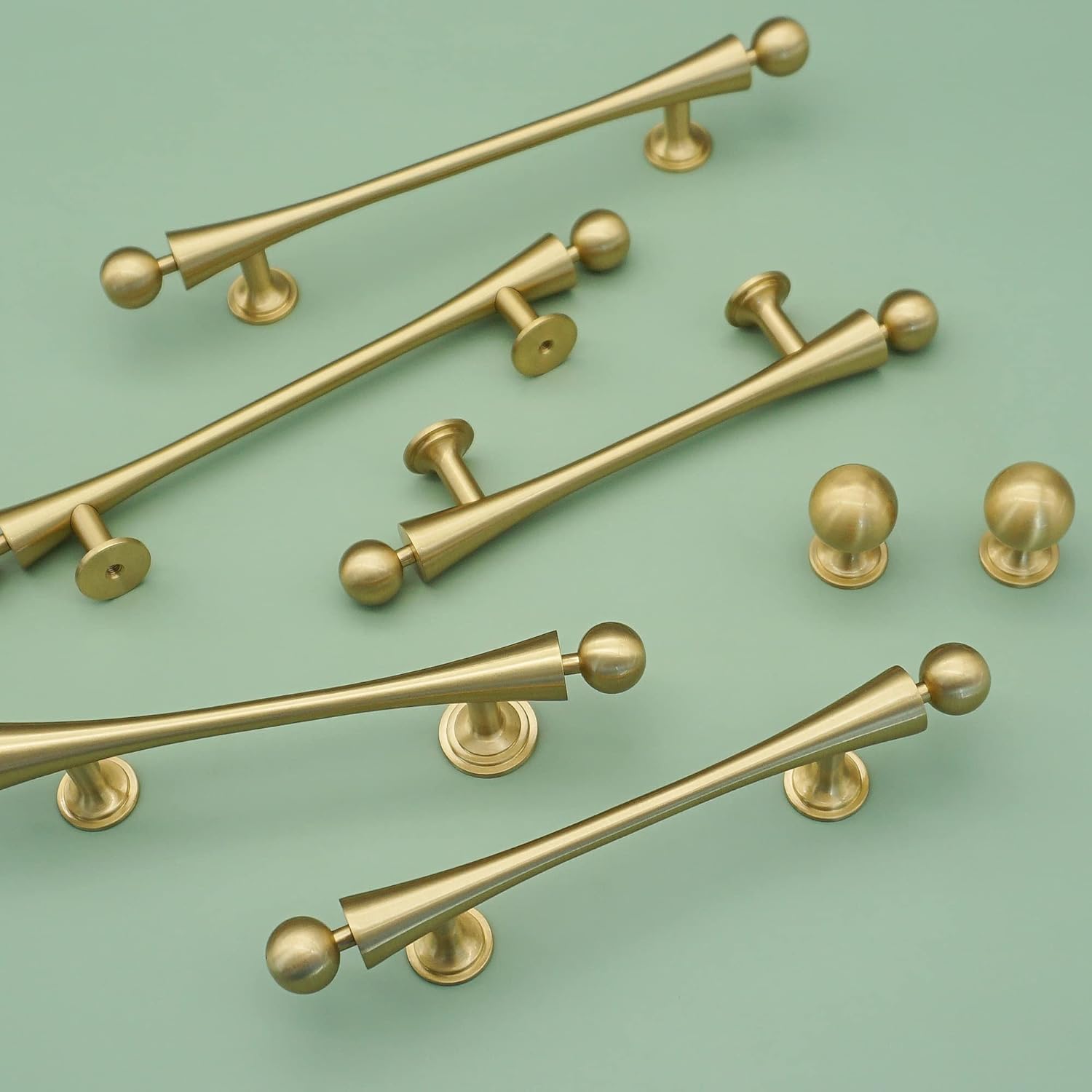 MFYS Luxury Brass Pull Handle for and Drawers Solid Gold