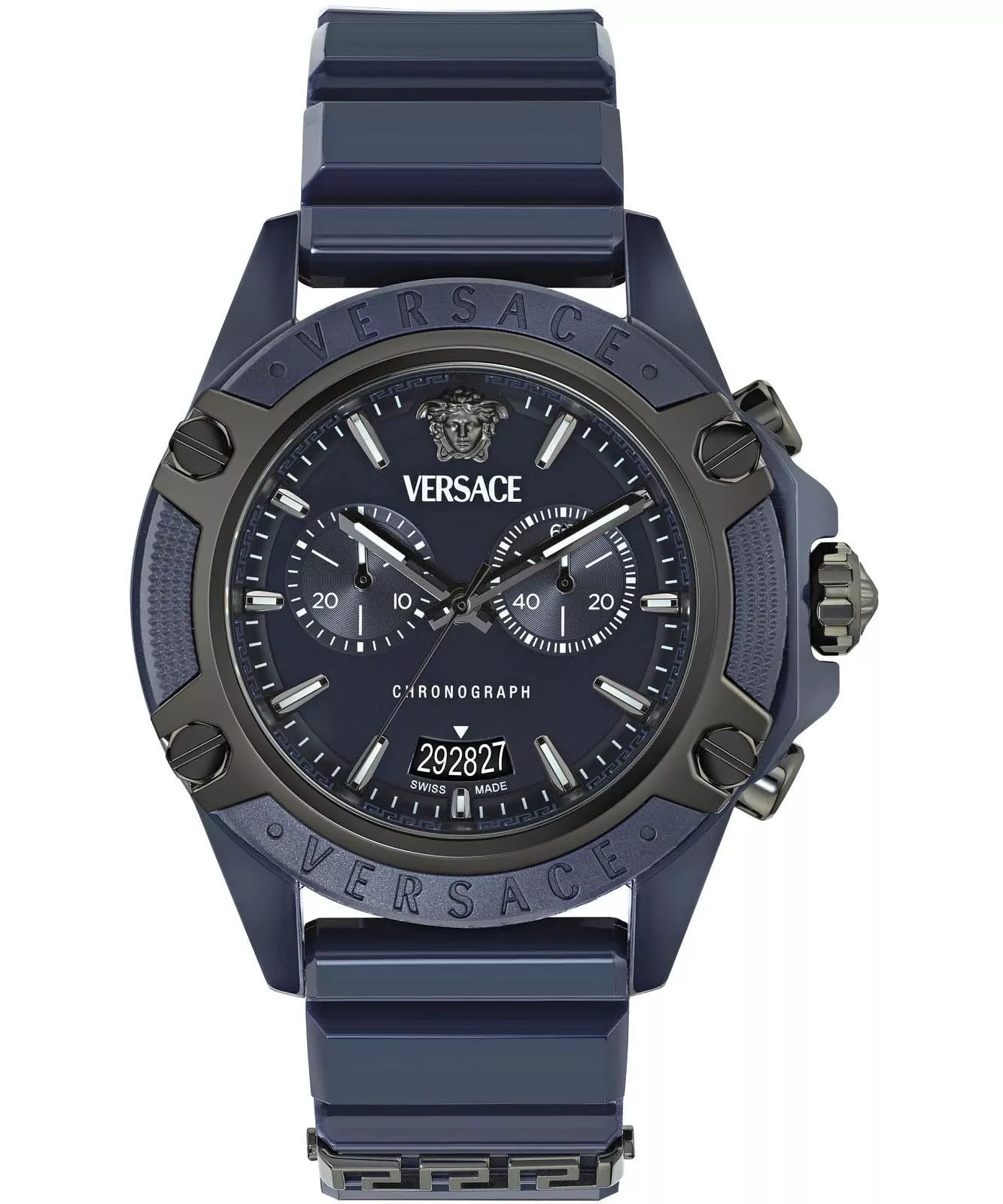 Versace Men's Chronograph Swiss Quartz Watch with Plastic Strap VE8P00624
