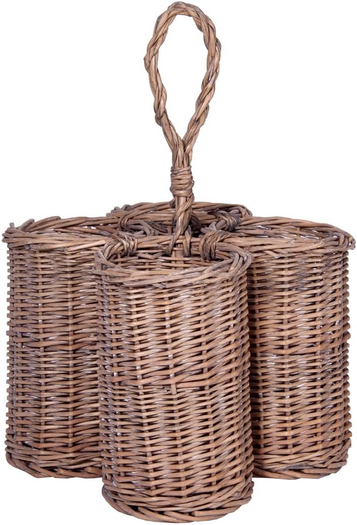 Home Essentials Wine Bottle Holder Handl Grey Home & Kitchen