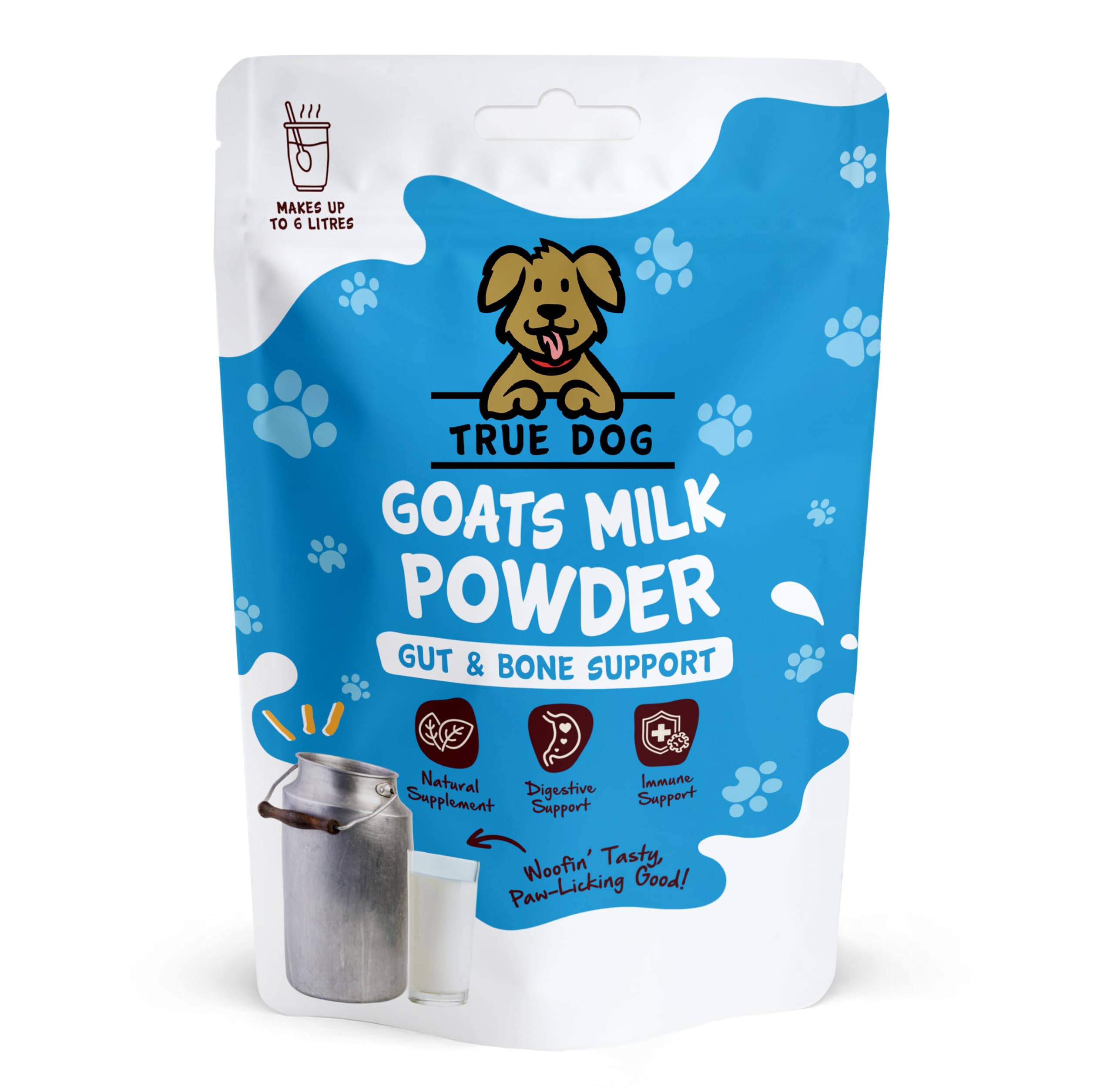 True Dog Whole Goats Milk Powder 1kg | Natural Digestion Support Supplement, Nutrient Rich, Low Lactose, Promotes Gut and Immune Health, Perfect for Hydration, Suitable for Puppies & Dogs of All Ages