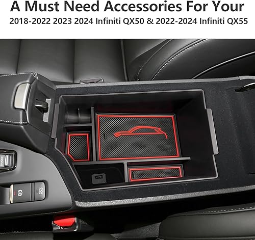 Miniatura 14 de ZCLINKO 2018-2023 Infiniti QX50 QX55 Center Console Organizer Armrest Box Accessories (White)
