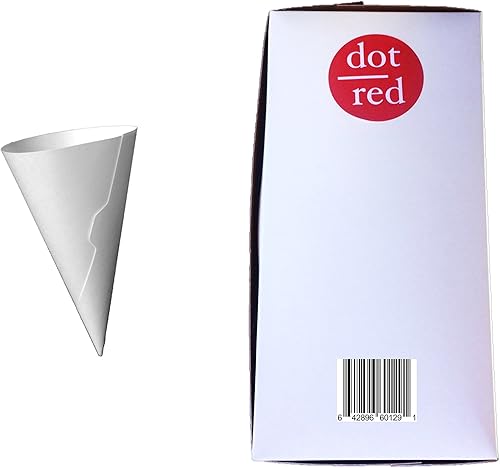 Miniatura 4 de Dot Red - 200 chaquetas de papel de cono de azúcar medianas - Reciclable - Chaqueta de cono de helado de borde recto (paquete de 200)