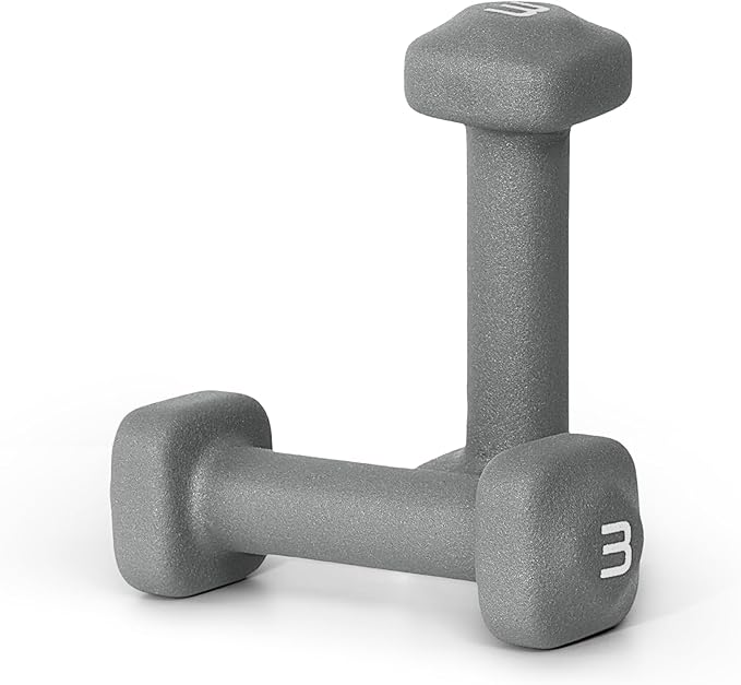 Tone Fitness Neoprene Dumbbell Weight Pairs with Anti-Roll Square Head | Multiple Options