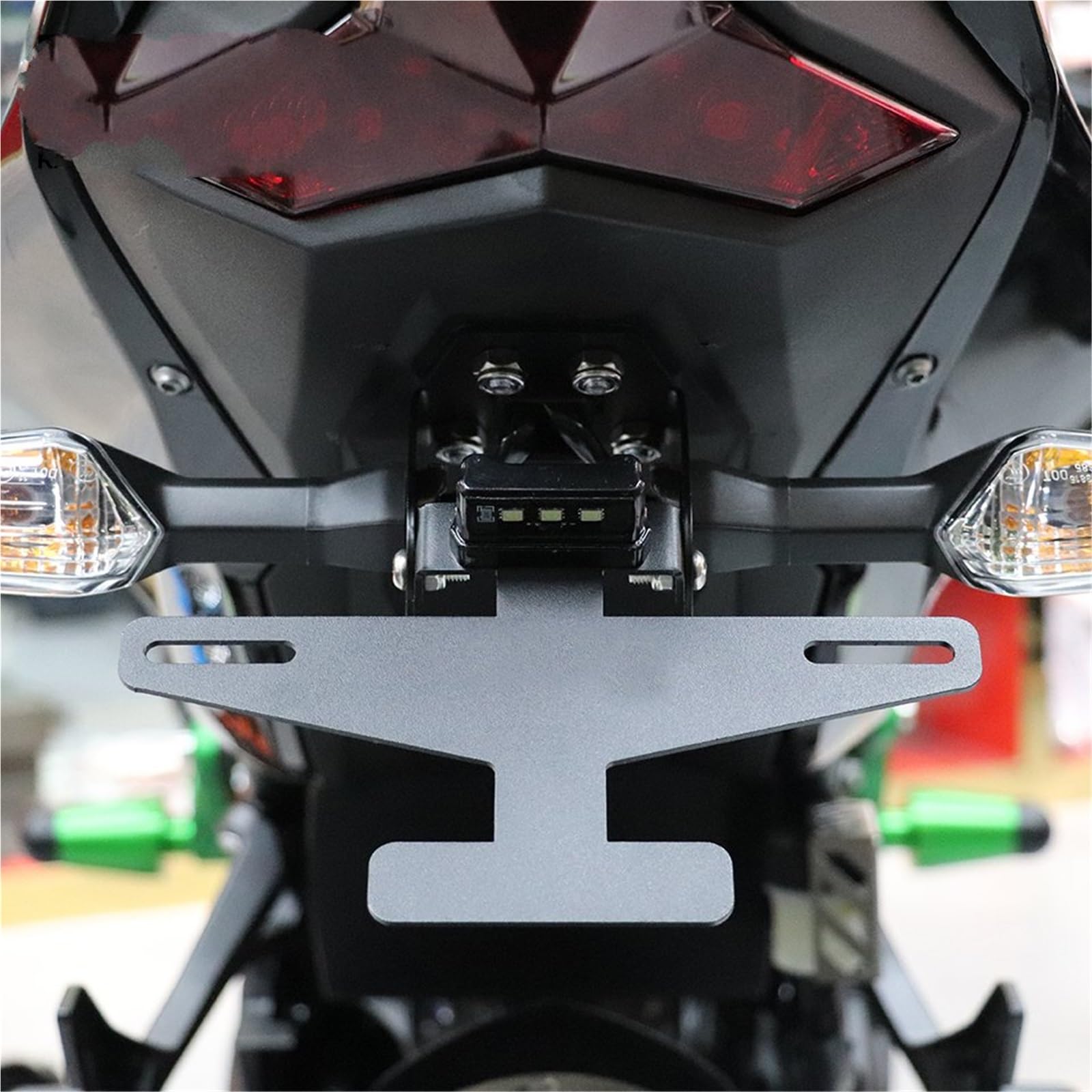 Portatarga Pieghevole Moto Per Ninja 400 500 Z400 Z500 2019-2024 Con Eliminacoda E Luce LED