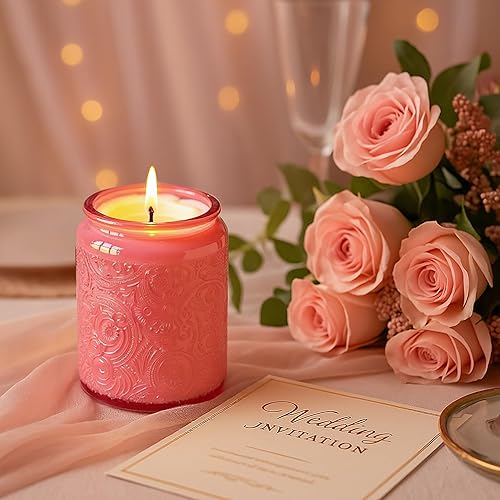 Miniatura 59 de Art Secret Paquete de 9 tarros de vela de vidrio en relieve de 8 onzas con tapas y etiquetas, diseño de estrellas de sol y luna (gris)