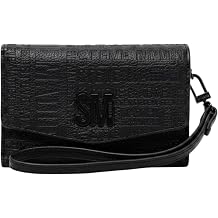 Steve Madden Women's Bbrett Wallet with Removable Strap, Black/Black