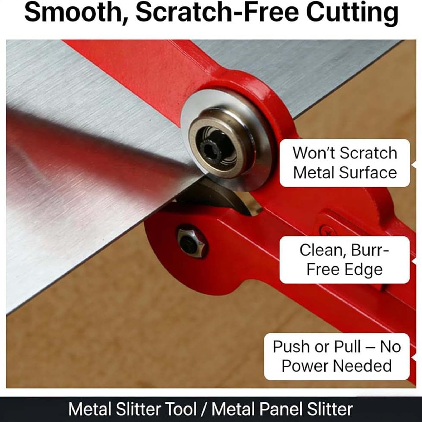 Tijeras de hojalata con tracción ajustable y rueda doble para tirar manual | Herramienta de corte para aluminio acero hojalata cartón conducto aire acondicionado