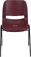 Vista 5 de EMMA + OLIVER Silla apilable ergonómica para estudiantes de color burdeos - aula/silla de invitados