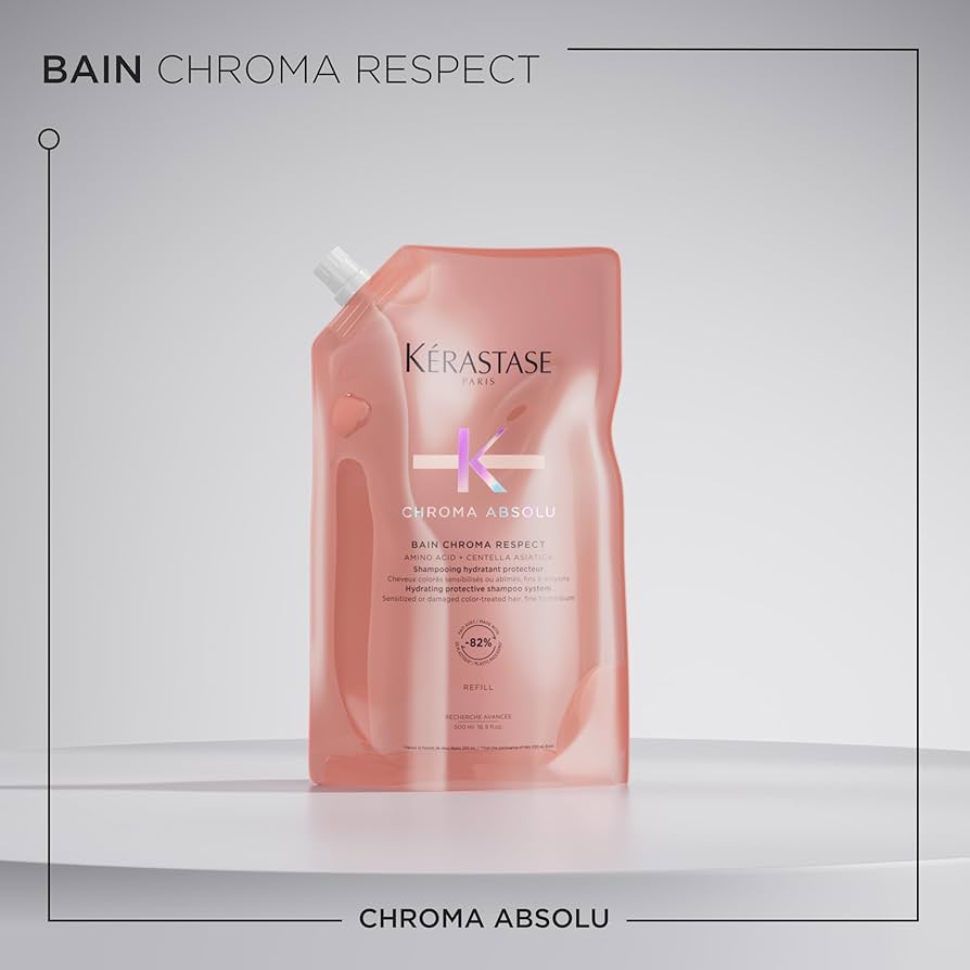 Kérastase Chroma Absolu シャンプーとコンディショナー Chroma Absolu Reusable Bottle & Refill Shampoo Pouch | Kérastase
