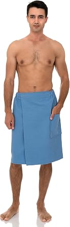 TowelSelections Mens Waffle Shower Wrap Spa Bath Wrap Gym Cover-up