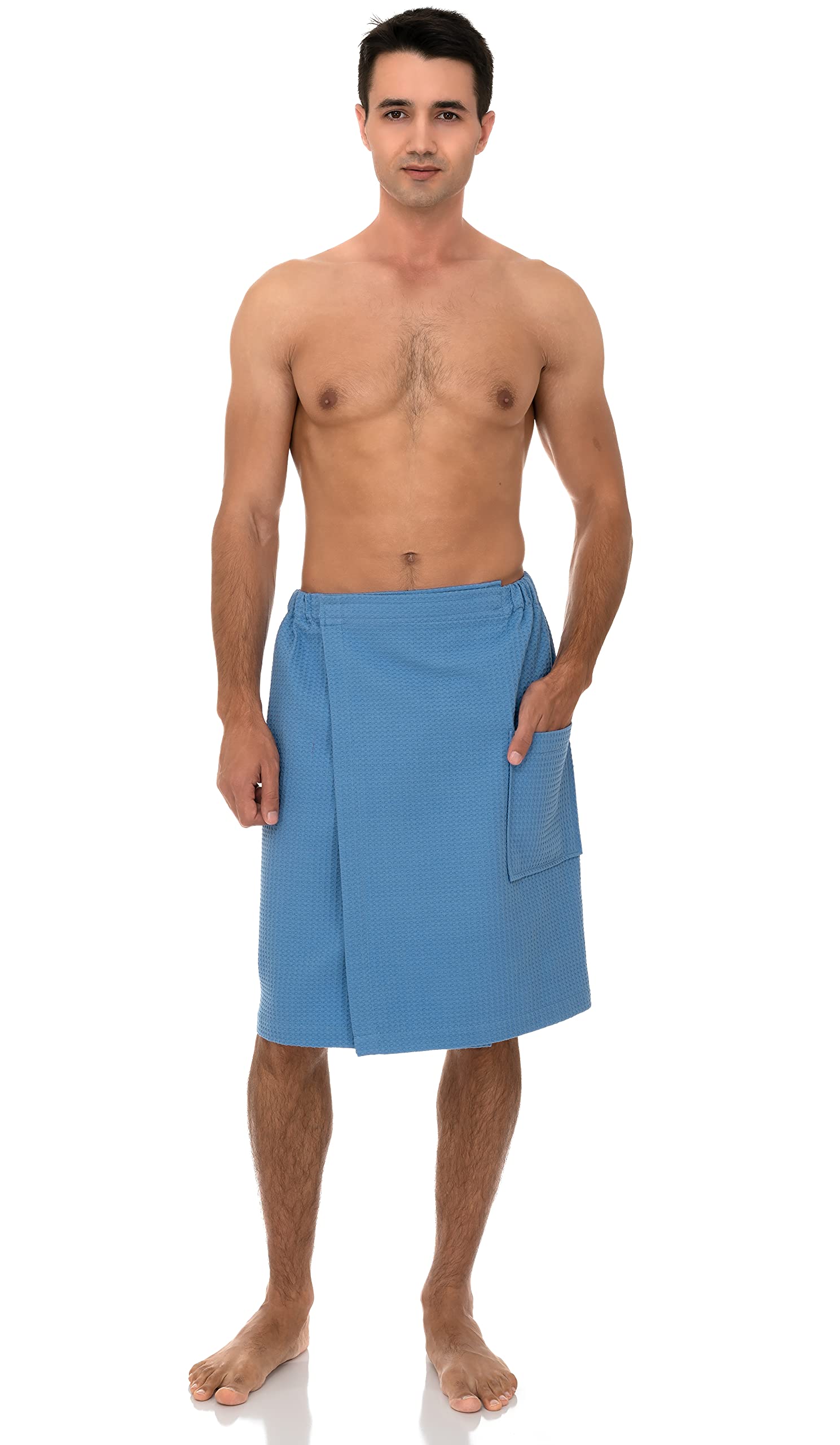 TowelSelections Mens Waffle Shower Wrap Spa Bath Wrap Gym Cover-up