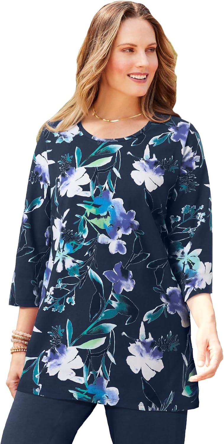 Catherines Women's Plus Size Suprema Feather Together Tee