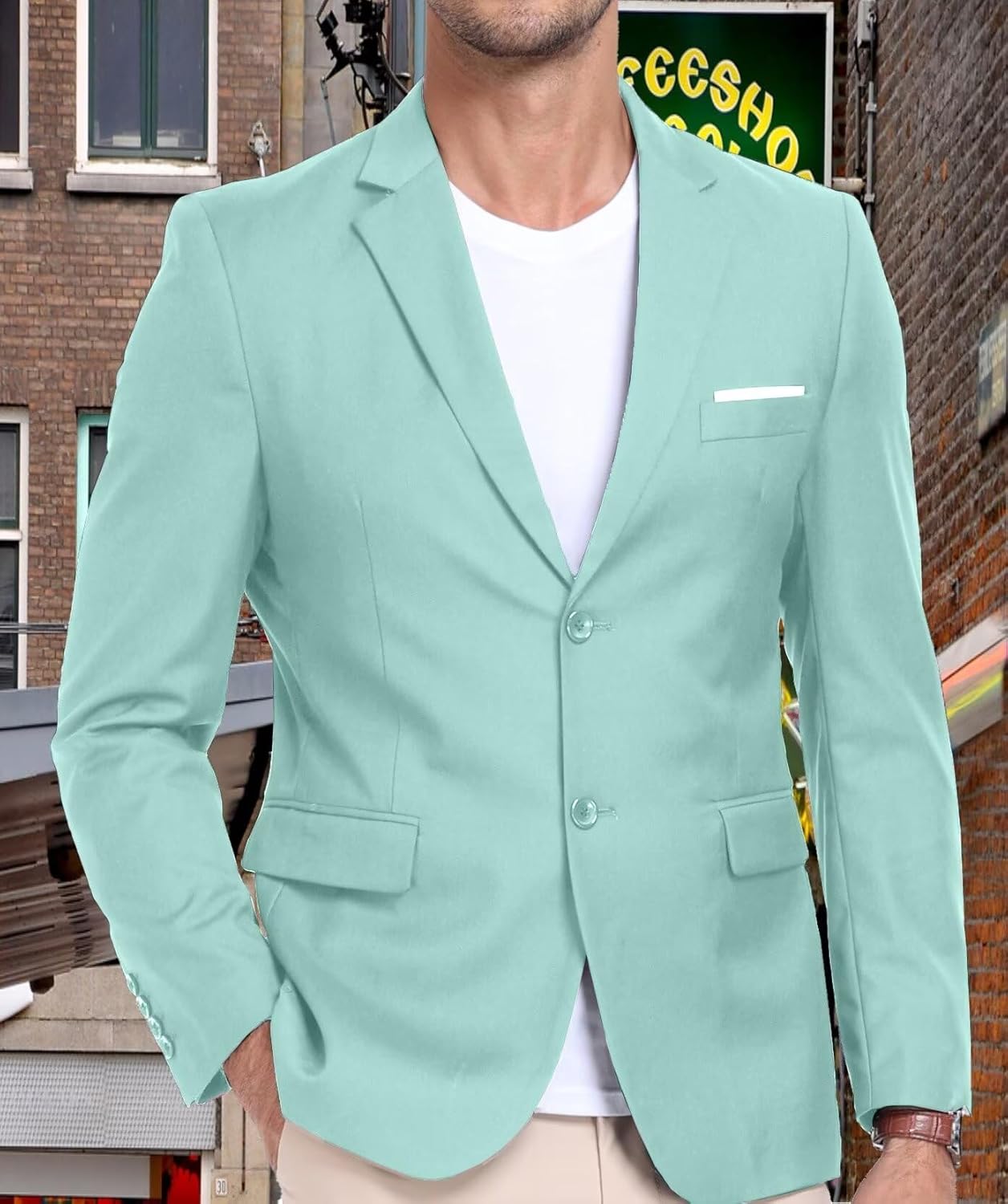 Mens Suit Jacket Slim Fit Blazer for Men Business Suit Blazer Lightweight Casual Sport Coats for Daily Summer Wedding - Image 5