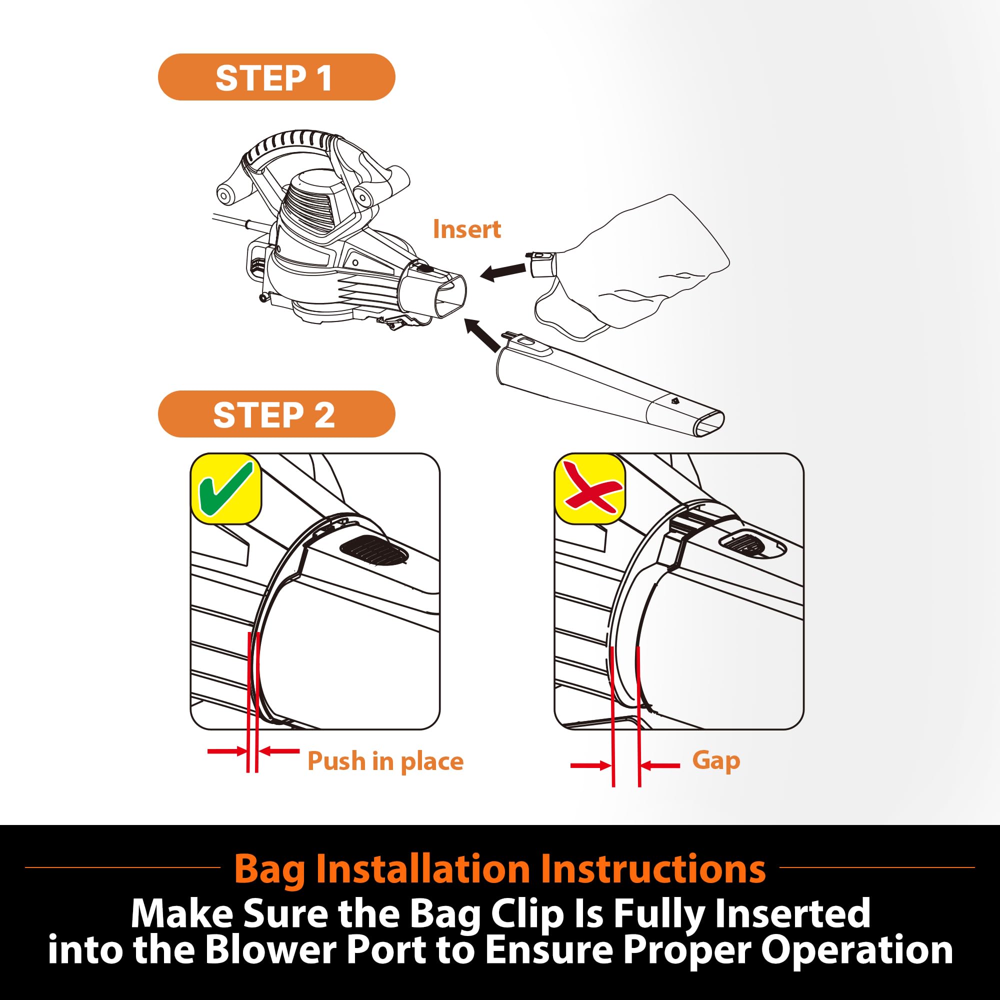LawnMaster BV1210 Electric Blower Vacuum Mulcher 12 Amp 2-Speed Adjustment with Metal Impeller 240 MPH 380 CFM 16:1 Mulch Ratio with Collection Bag - Additional View