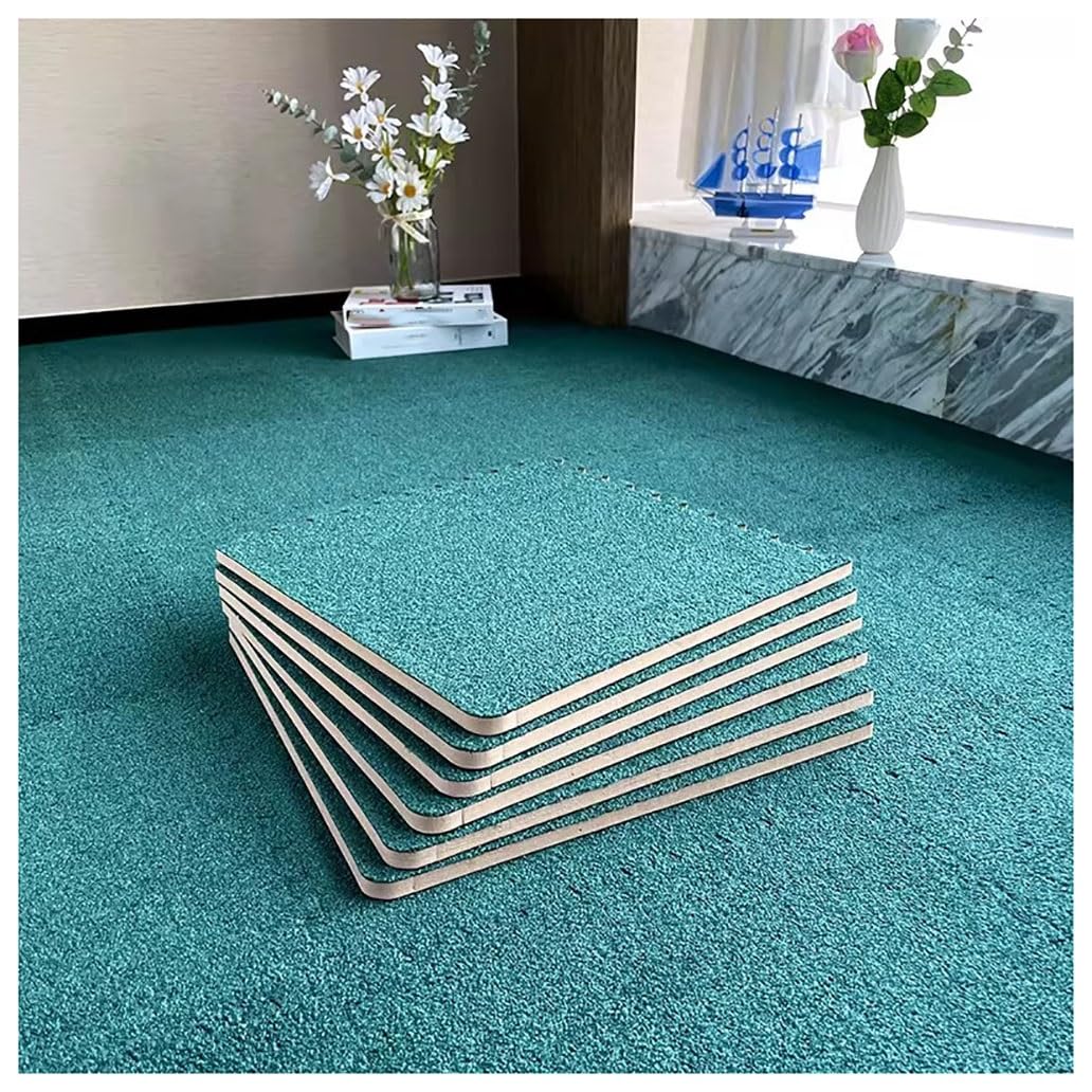 Short-pile Interlocking Carpet Tiles Thin Foam Interlocking Floor Mats Soft Comfort Solid Colored Puzzle Mat Floor Mats Four Seasons Interlocking Mat(Green,20pcs)