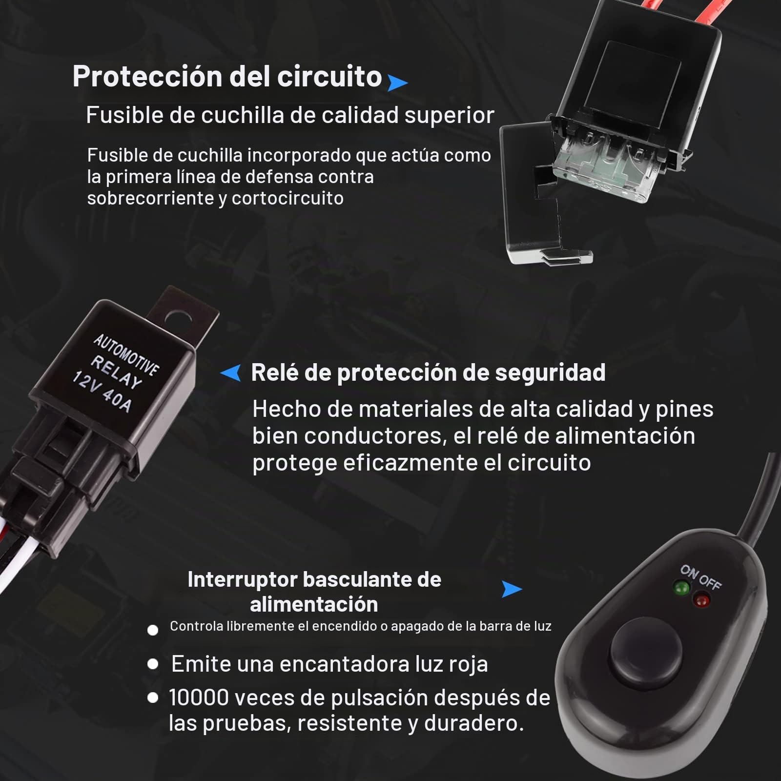 Safego Focos Tractor LED 7" 210W 16800LM Faros Trabajo LED 12V 24V | IP67 Impermeable Luz de Niebla con Cable, Spot Flood Combo, Focos LED Coche 4x4 para SUV ATV Off-Road Camión Moto Barco