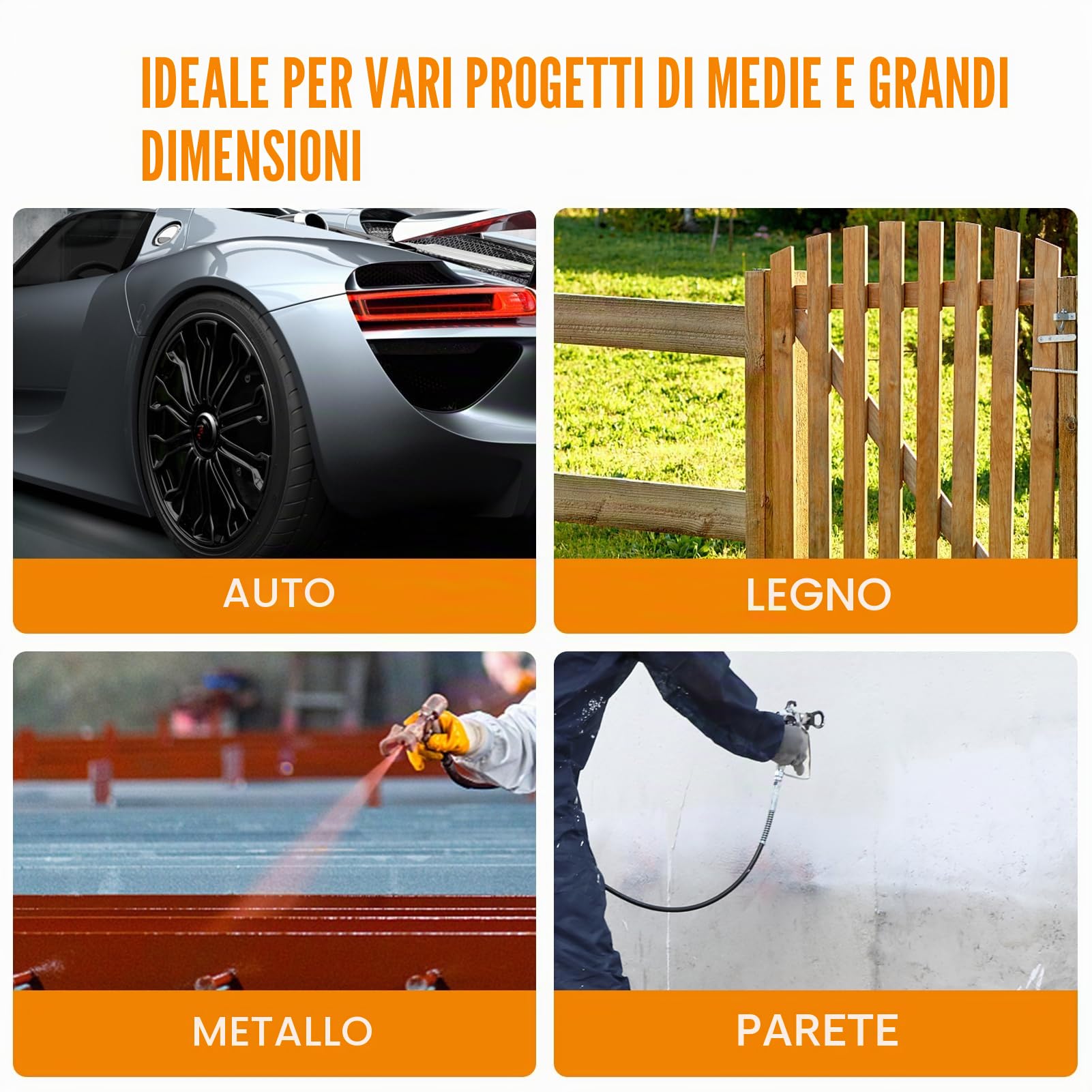 MAXXT Spruzzatore di vernice airless, ad alta pressione, 226 bar, 1200 W, portata massima 1,6 l/min | tubo ad alta pressione da 7,5 m | costruzione leggera 6,7 kg | per vernici e vernici a base