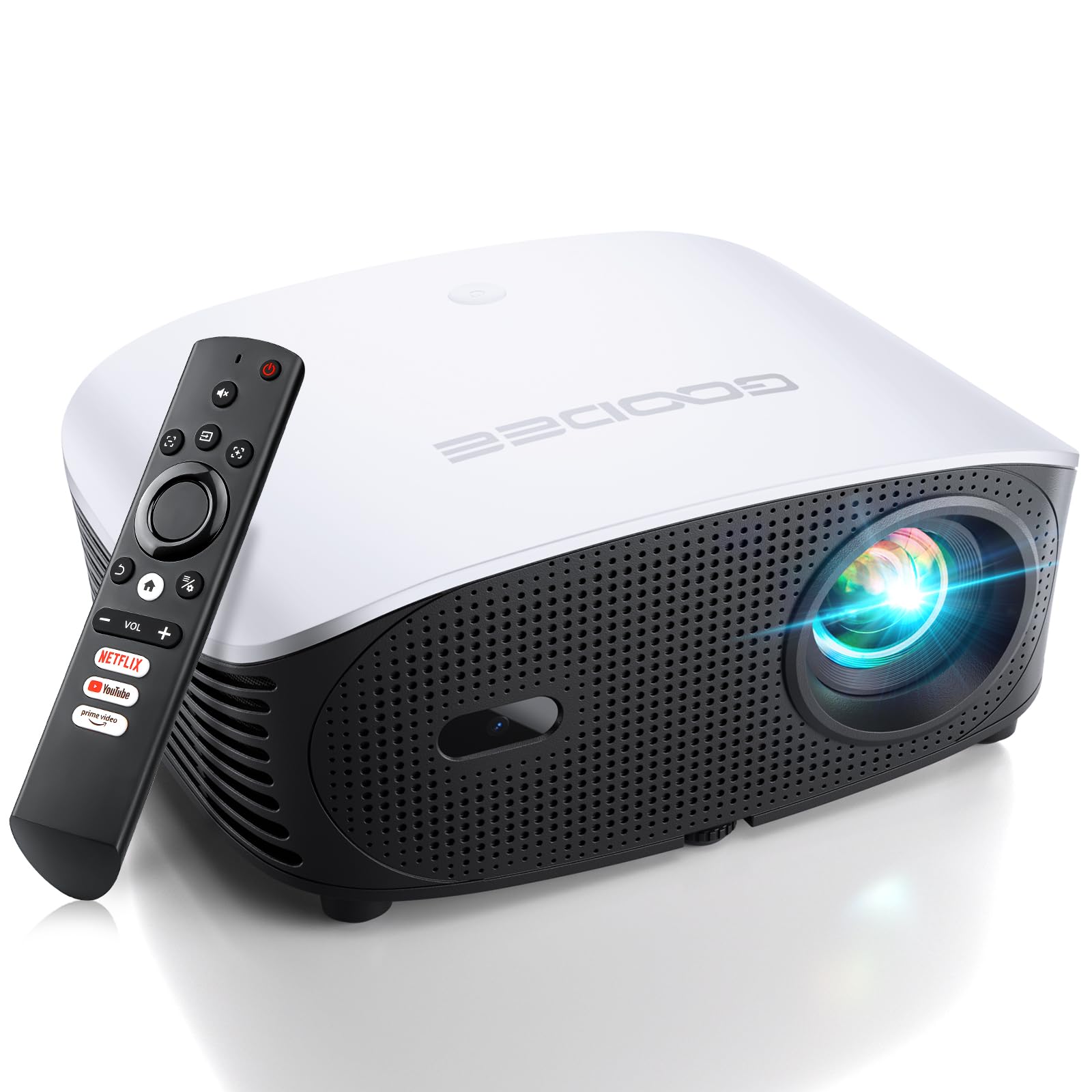 Sponsored Ad - GooDee 4K Smart Projector with 5G WiFi and Bluetooth, Built-in Streaming Apps, Dolby Audio 400" Outdoor Movie Projector for Home Theater, Compatible with TV Stick, iOS, Android