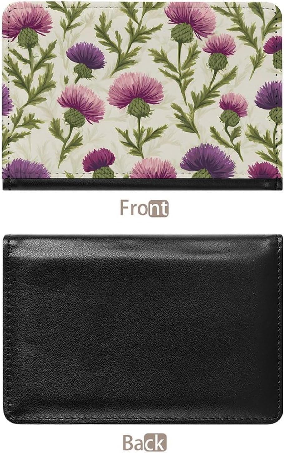 Scottish Thistles Flower Passport Card Holder Cover Case Protector Wallet Cute Travel Essentials