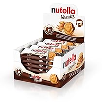 Nutella Biscuits – 84 Croccanti Biscotti con un Cremoso Ripieno di Nutella, con Farina di Frumento e Zucchero di Canna, Ideali come Colazione, Snack e Merenda, 28 Confezioni Monoporzione da 41,4 gr