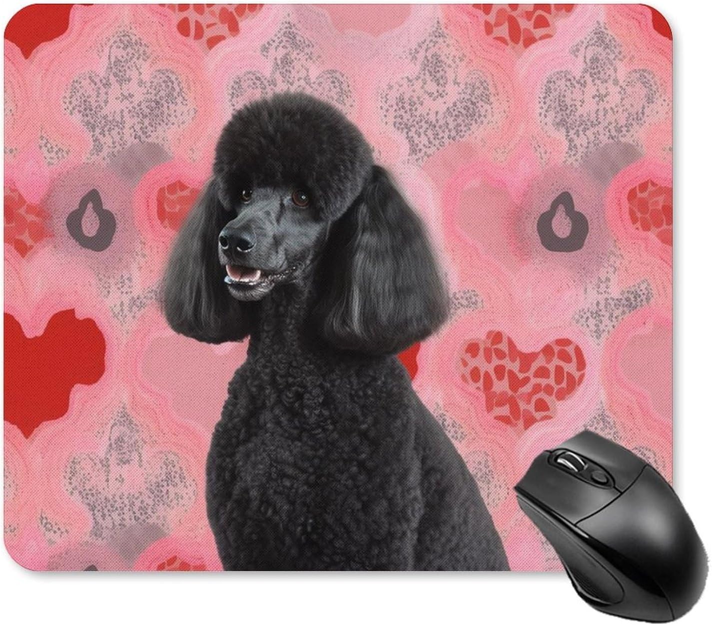 Poodles Dogs Square Mouse Pads Non-Slip Rubber Base Mouse Mat Cute Mousepad Funny Computer Desk Accessories for Office Home Gaming Work 25 * 30cm