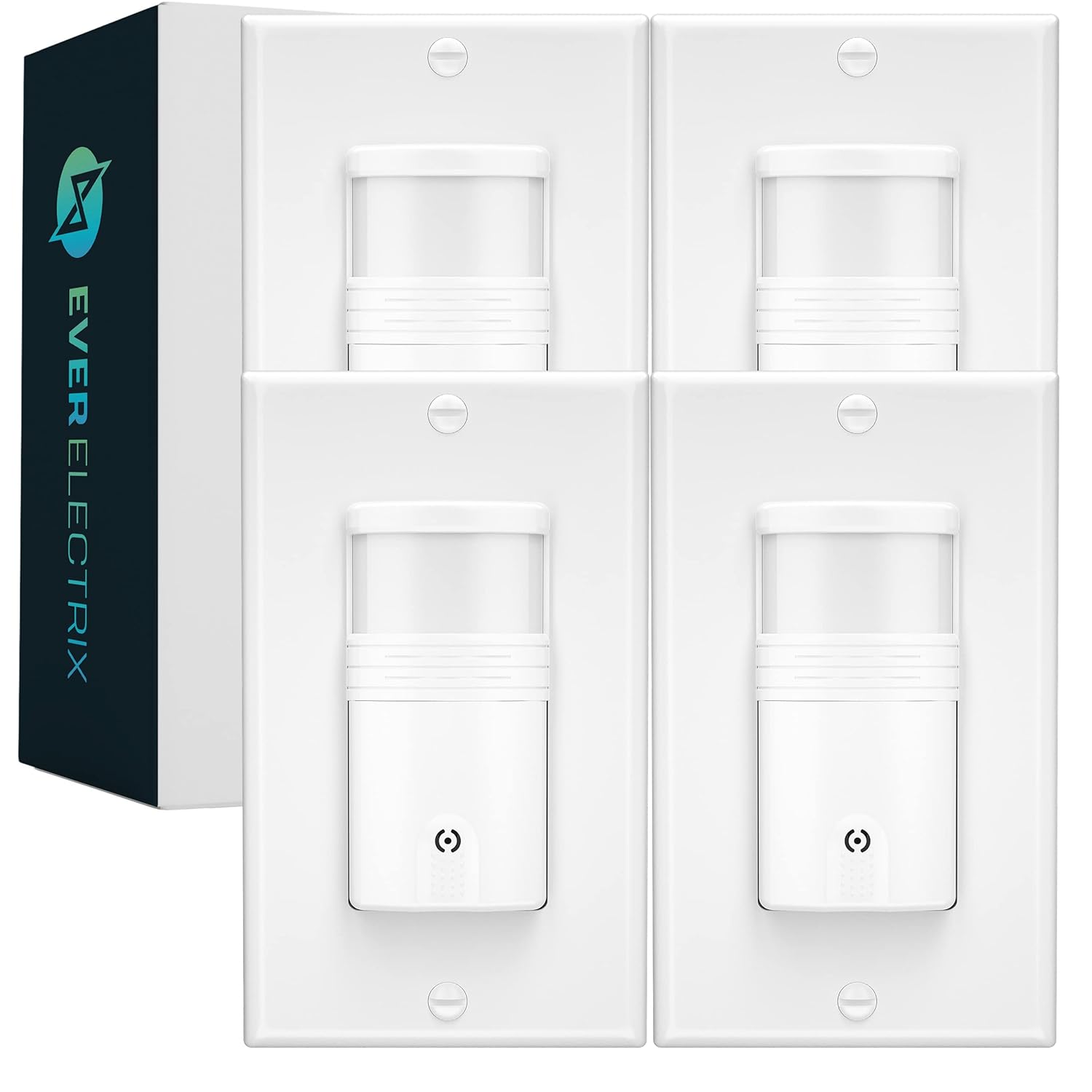 4 Pack Motion Sensor Light Switch, Indoor Occupancy & Vacancy Sensor with Neutral Wire Required, Single Pole only, Adjustable Timer & Sensitivity, Title 24 Compliant, UL Certified, White