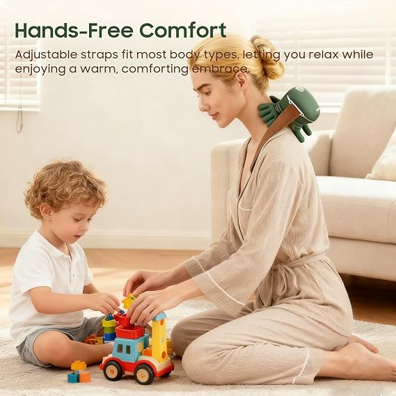 Hand Neck Massager with Fingers, Shoulder and Neck Massager with Hands, Bionic Heated Massager, Deep Tissue Massage, Shoulder & Cervical Relief, Relax Muscle Tension, Hands-Free, Portable