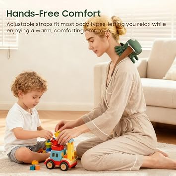 Hand Neck Massager with Fingers, Shoulder and Neck Massager with Hands, Bionic Heated Massager, Deep Tissue Massage, Shoulder & Cervical Relief, Relax Muscle Tension, Hands-Free, Portable