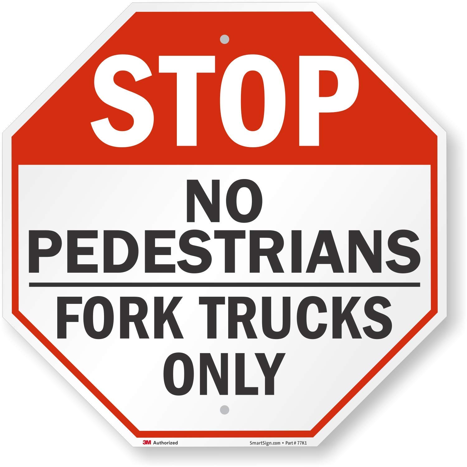 Stop: Employees Only Sign | 10 Inch Octagon, Red On White, Plastic Safety Sign For Indoor/Outdoor - View #6