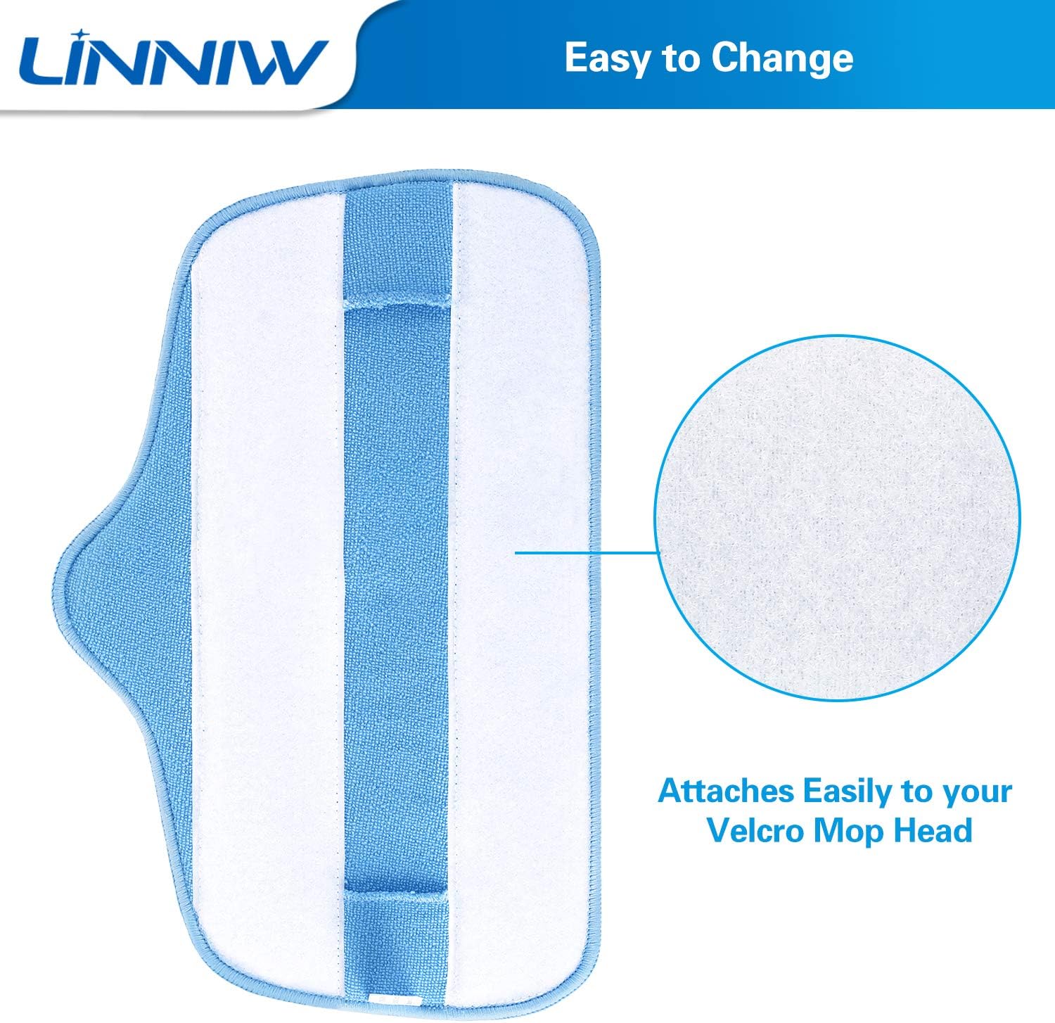LINNIW 6 Pack Replacement Microfiber Mop Pads Compatible McCulloch MC1275 and SF-275/SF-370