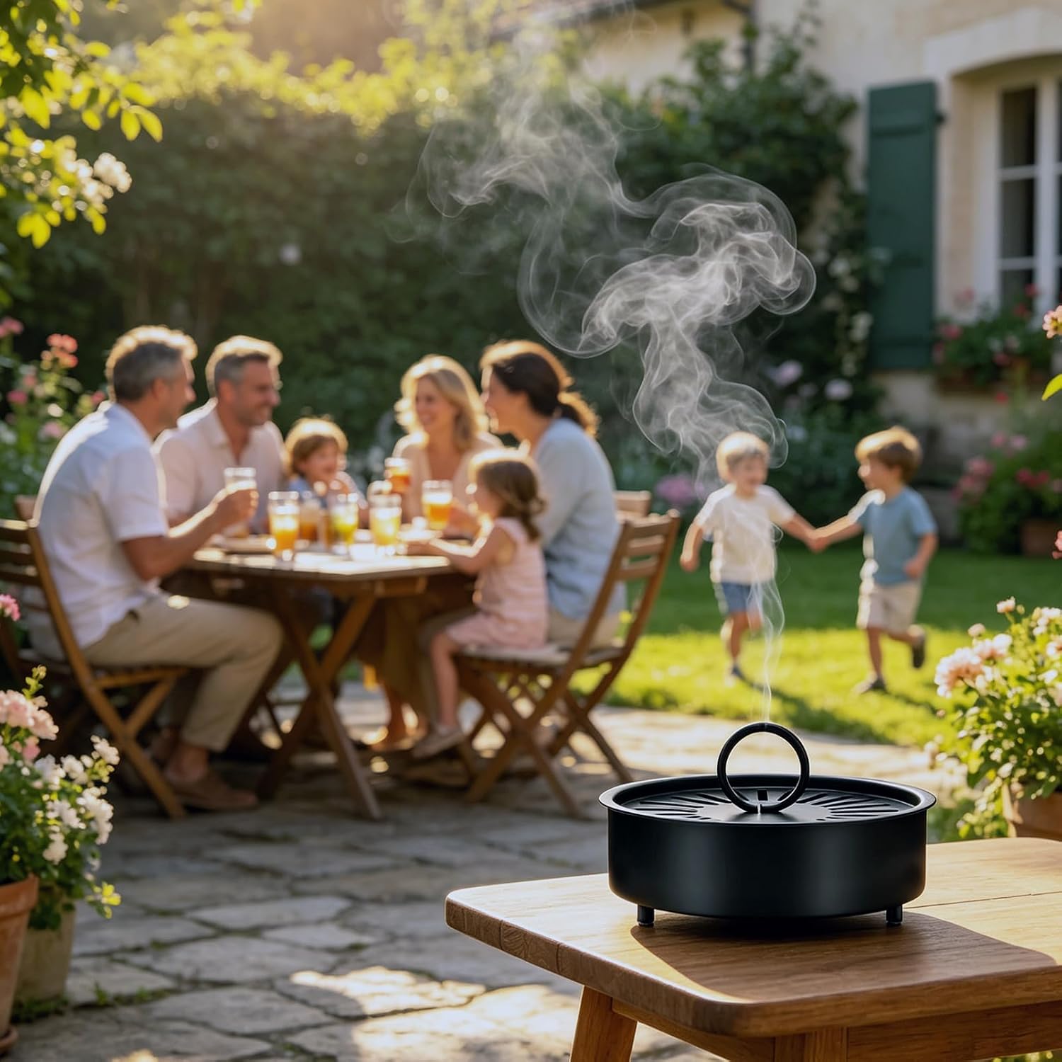 Mosquito Coil Holder Indoor Outdoor Incense Coil Holder Palo Santo Holder Burner Fire-Safety Citronella Incense Coil Holder for Home Patio Camping (Black)