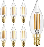 Vista 1 de Hizashi - Bombillas led con base E12 tipo llama de vela, equivalentes a 40 W, CRI de más de 90, regulables, 4 W, 450 lm, blanco cálido suave de 2700