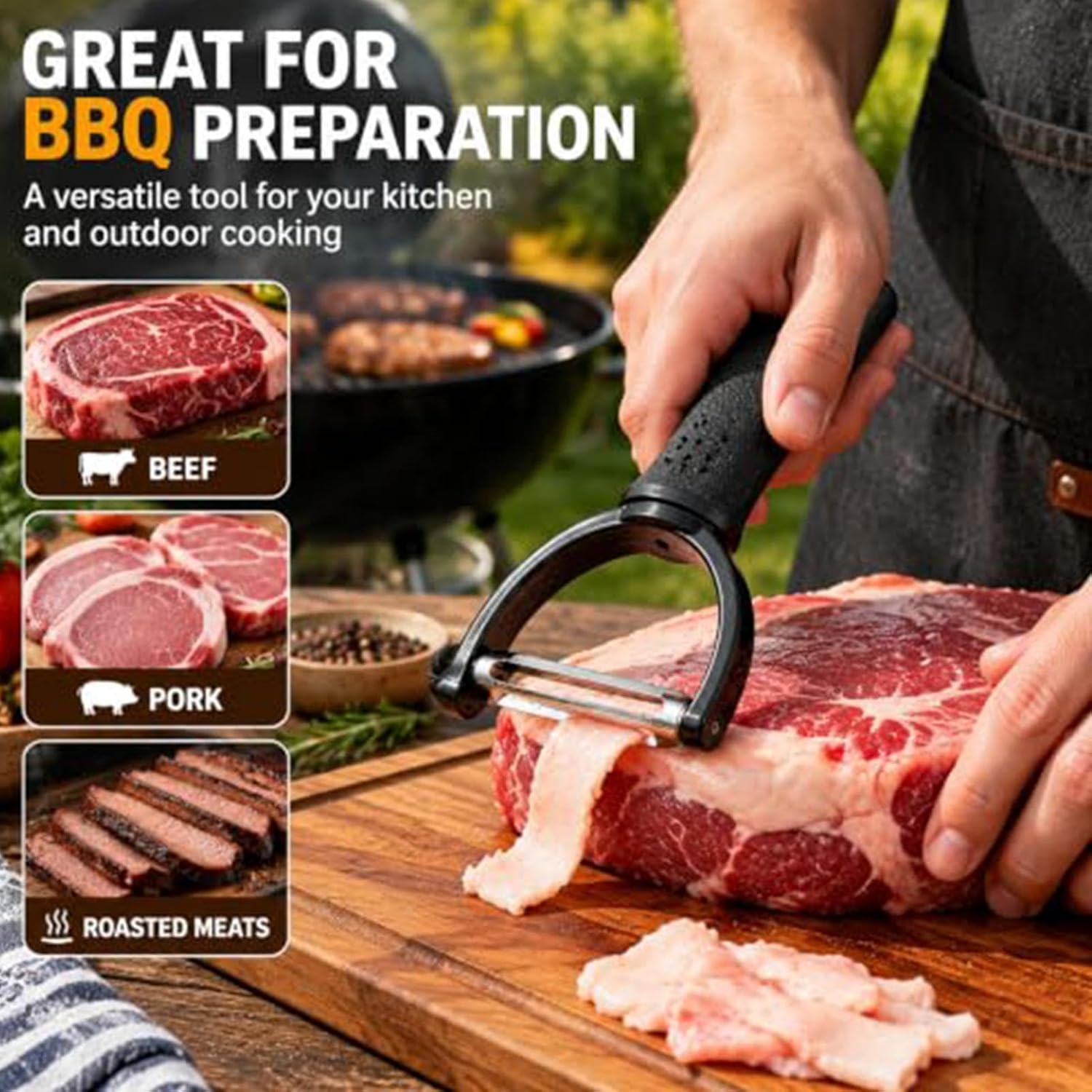Handheld Fat Trimmer, Stainless Steel Kitchen Trimming Tool With Non Slip