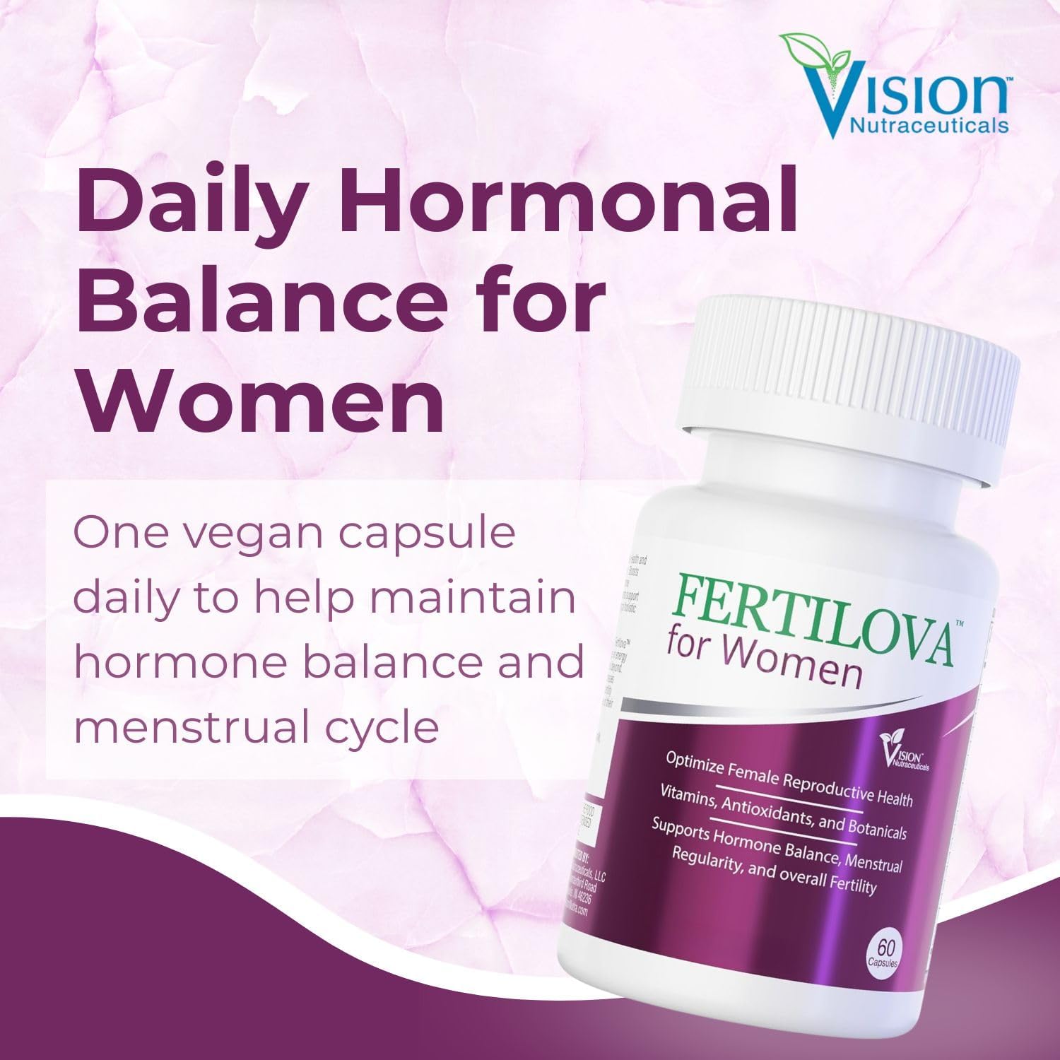 Vision Nutra Fertility Support Supplement for Women | for Hormonal Balance & May Support Menstrual Regularity | Fertilova 60 Vegan Capsules - 2 Month Supply - Image 8