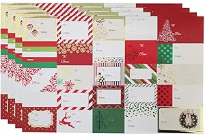 100-Count Christmas Sticker Labels, Self-Adhesive Gift Name Decals for Holiday Cheer